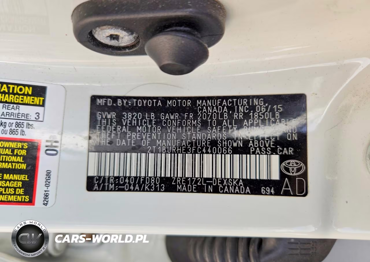 2015 Toyota Corolla S Plus VIN:2T1BURHE3FC440066 - 12