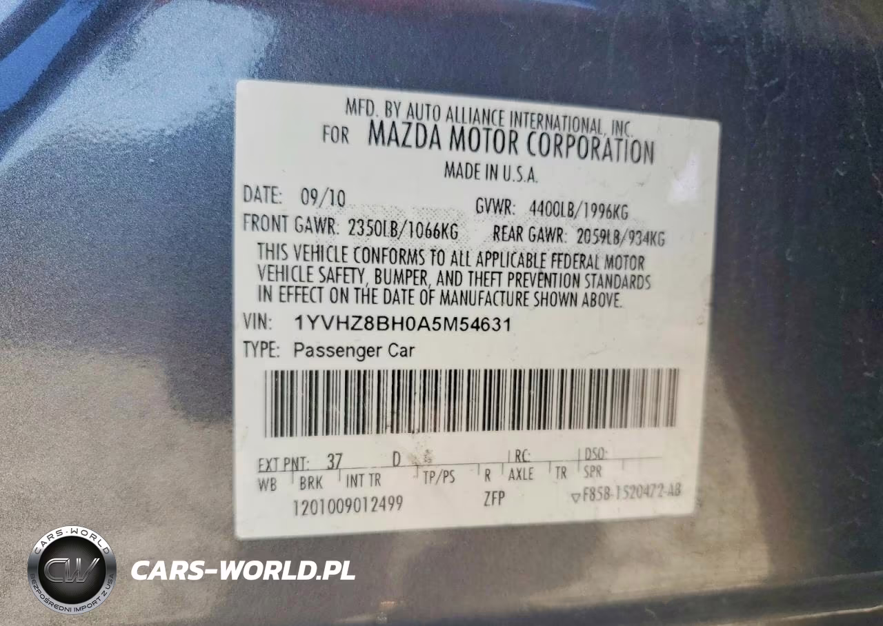 2010 Mazda 6 I VIN:1YVHZ8BH0A5M54631 - 13