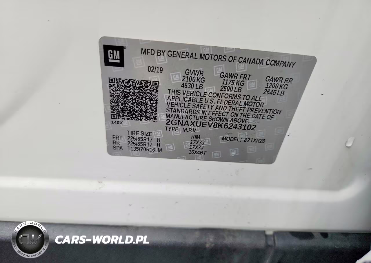 2019 Chevrolet Equinox Lt VIN:2GNAXUEV8K6243102 - 12