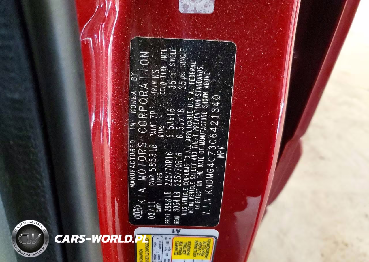 2012 Kia Sedona Lx VIN:KNDMG4C73C6421340 - 13