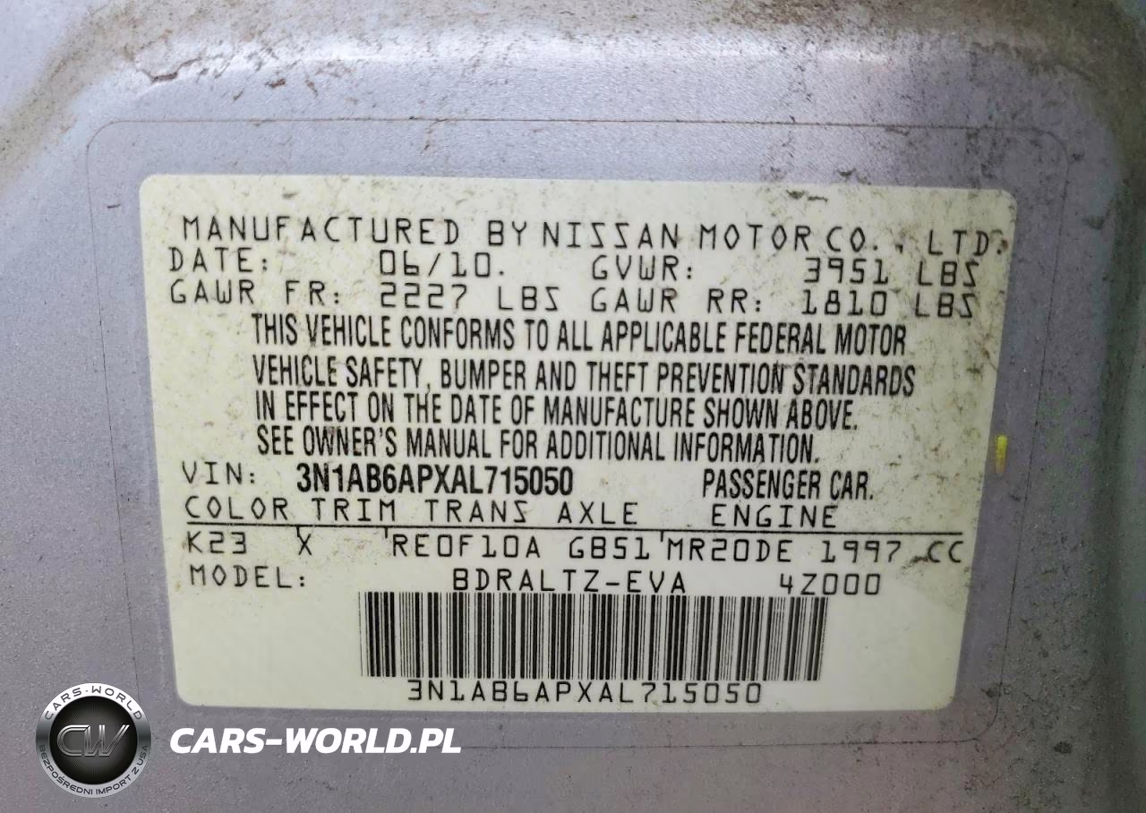 2010 Nissan Sentra 2.0 VIN:3N1AB6APXAL715050 - 12