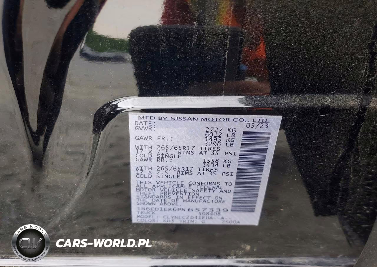 2023 Nissan Frontier Sv VIN:1N6ED1EK6PN657339 - 12