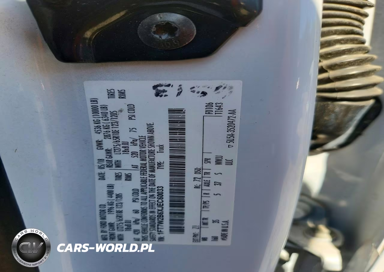 2018 Ford F250 Super Duty VIN:1FT7W2B6XJEC60033 - 12
