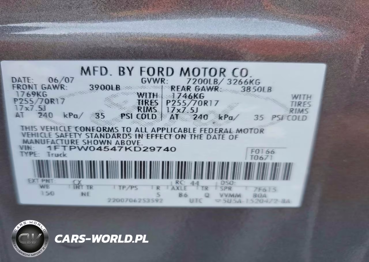 2007 Ford F150 Supercrew VIN:1FTPW04547KD29740 - 12