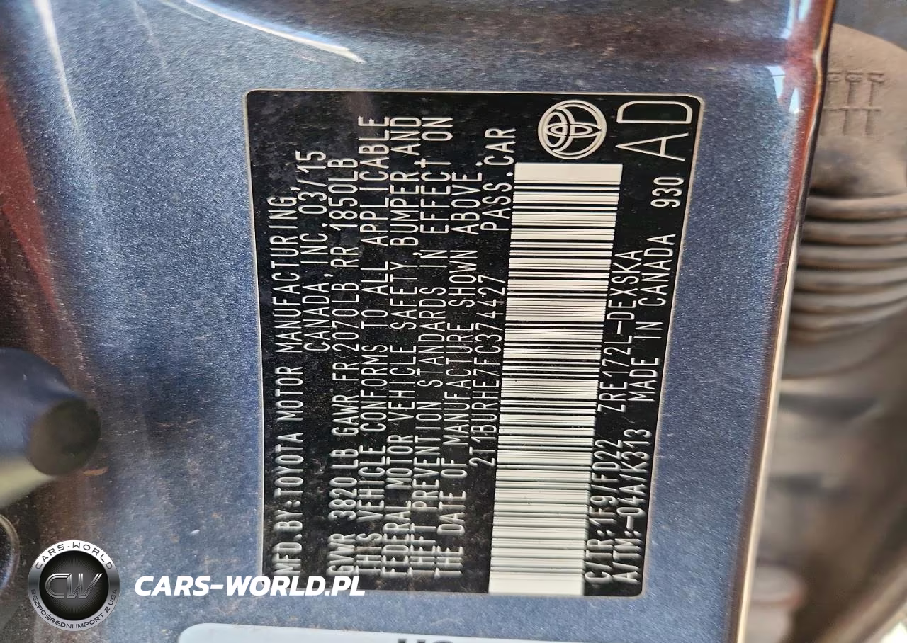 2015 Toyota Corolla S Plus VIN:2T1BURHE7FC374427 - 12