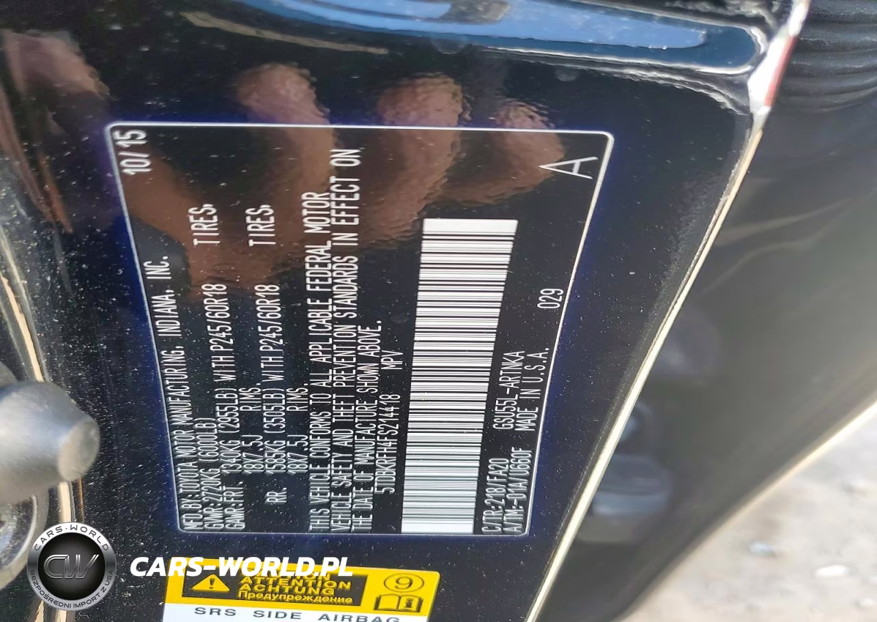 2015 Toyota Highlander Le Plus VIN:5TDBKRFH4FS214418 - 12