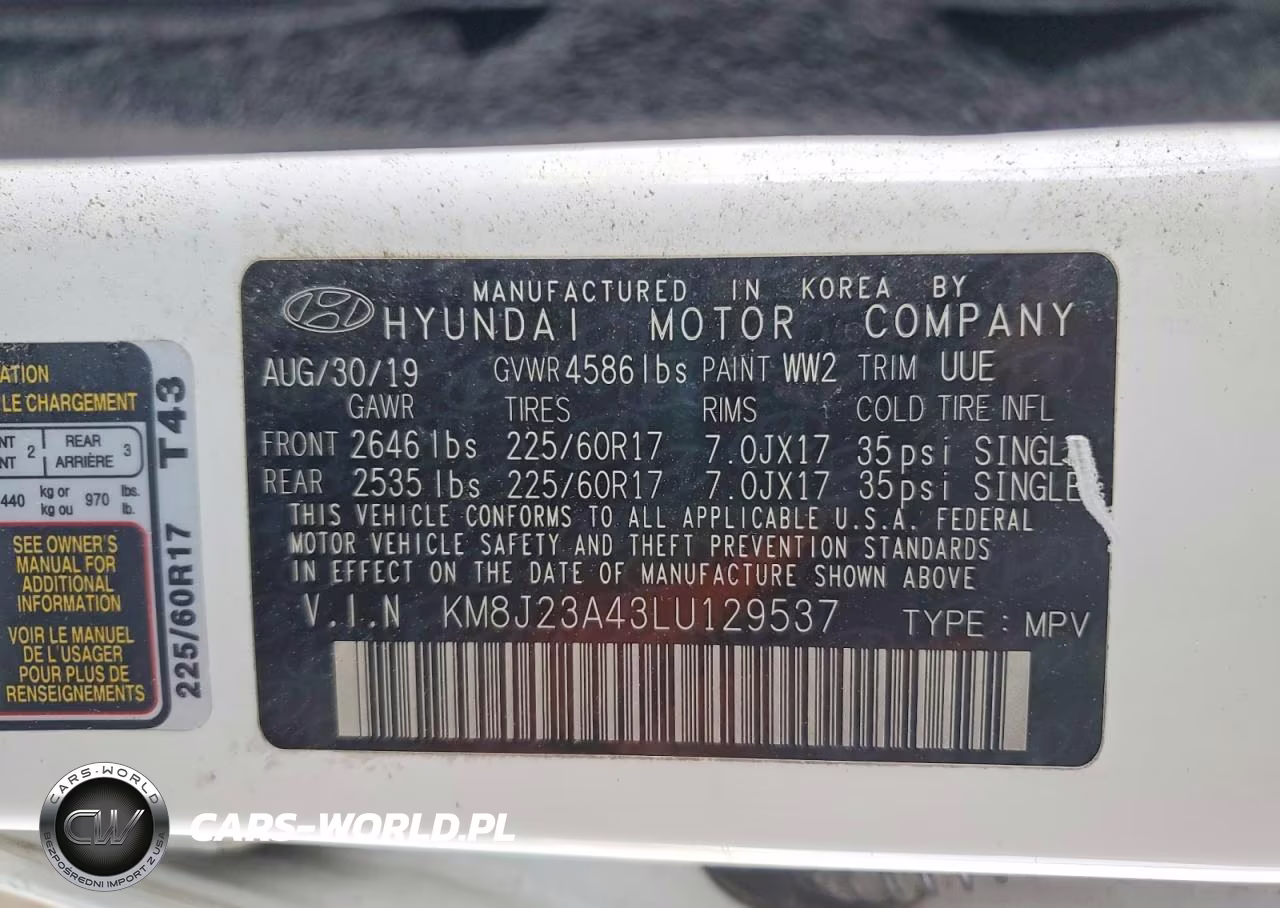 2020 Hyundai Tucson Se VIN:KM8J23A43LU129537 - 12