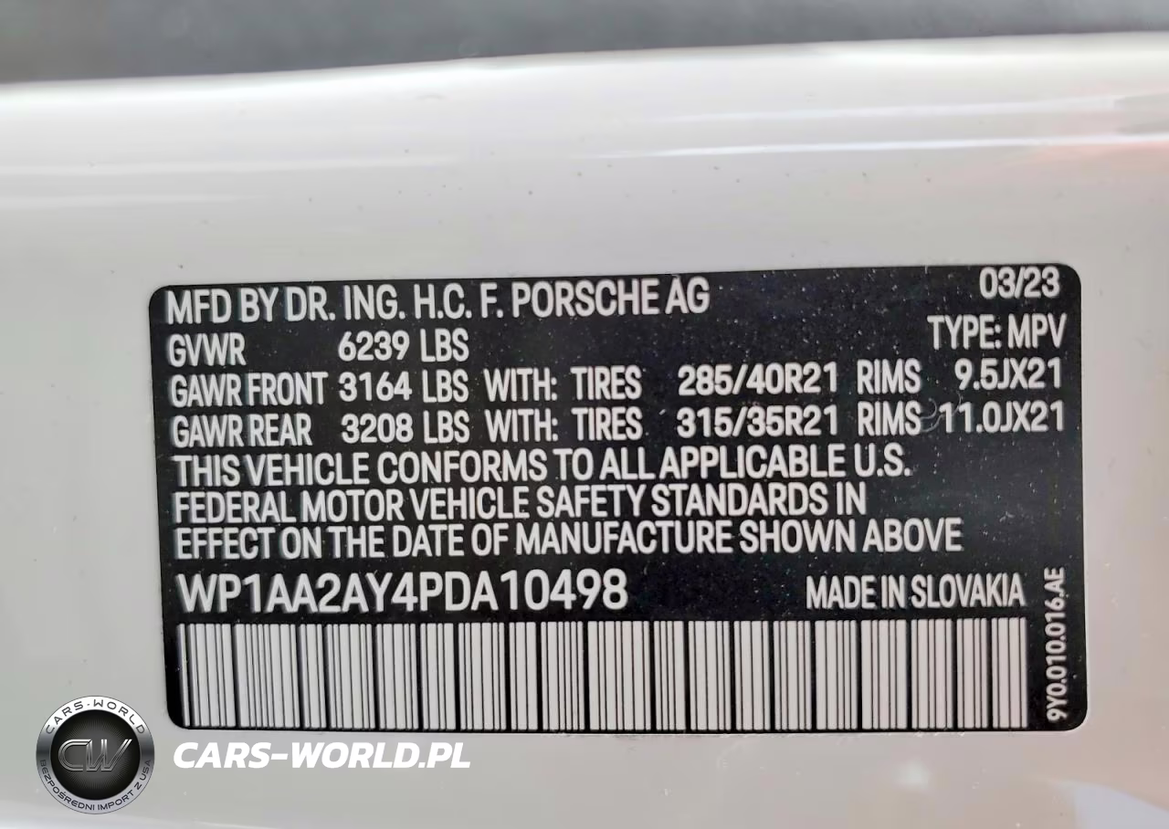 2023 Porsche Cayenne Base VIN:WP1AA2AY4PDA10498 - 14