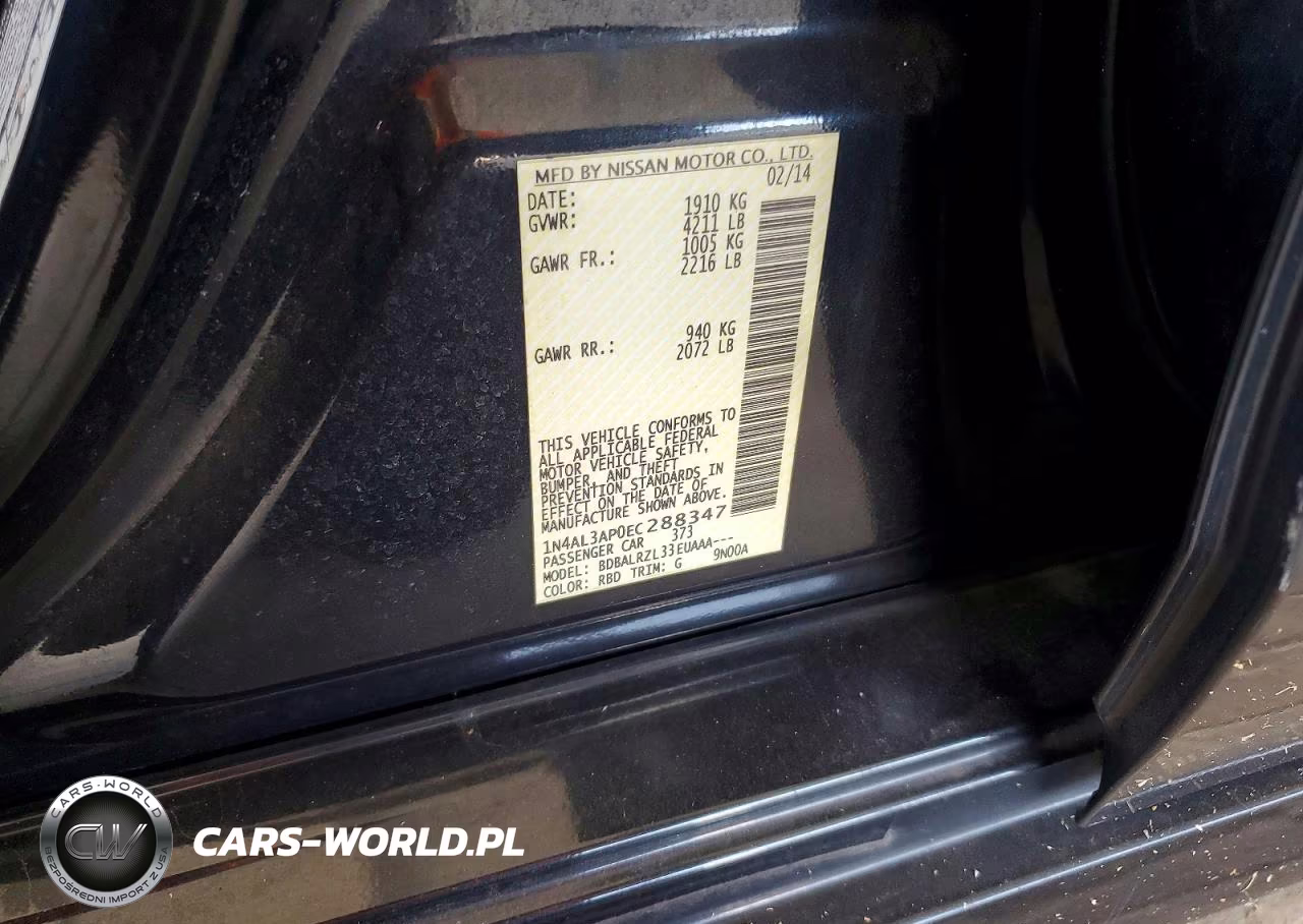 2014 Nissan Altima 2.5 S VIN:1N4AL3AP0EC288347 - 13