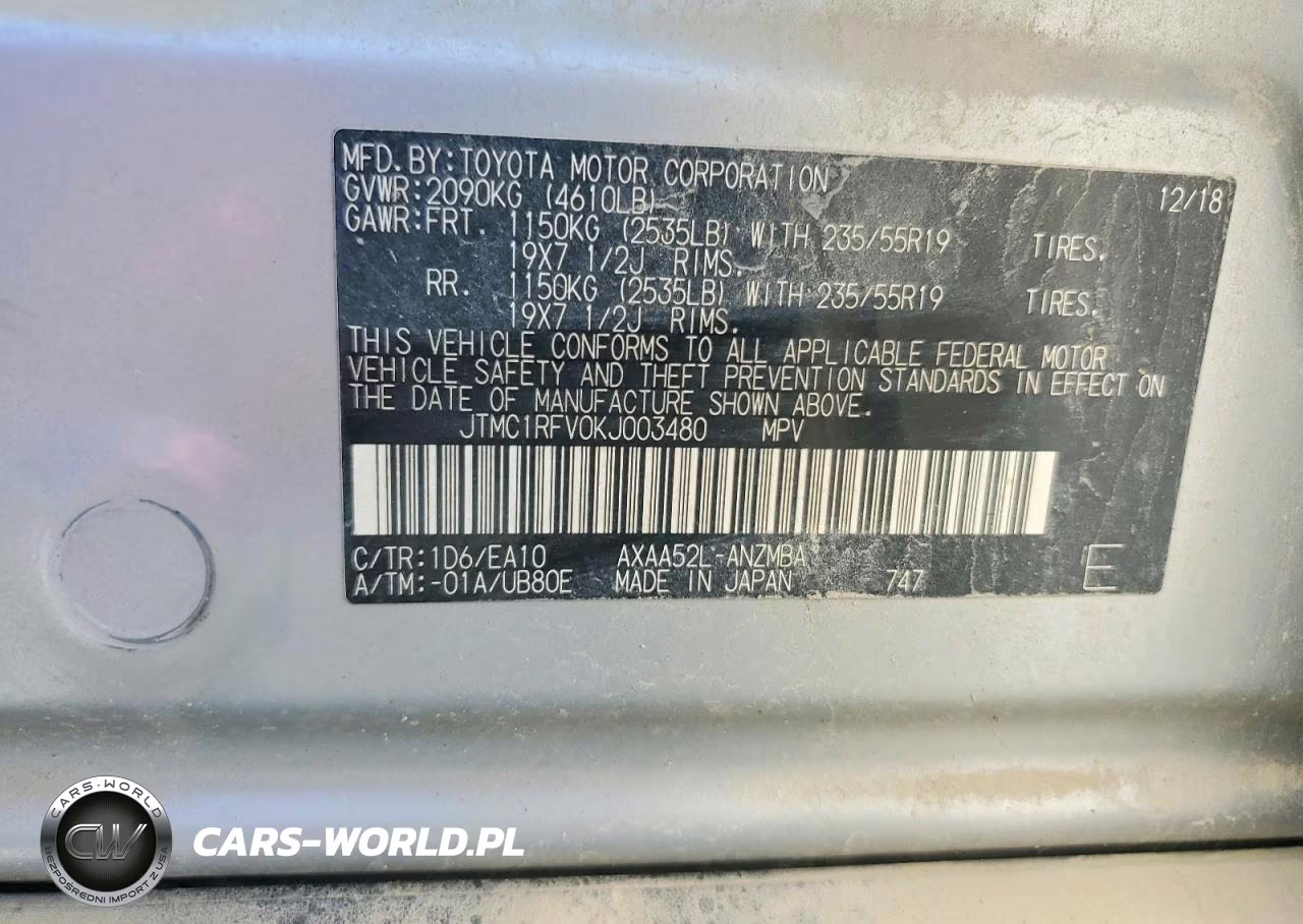 2019 Toyota Rav4 Xle Premium VIN:JTMC1RFV0KJ003480 - 13