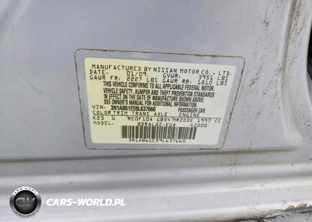 2009 Nissan Sentra 2.0 VIN:3N1AB61E59L637660 - 13