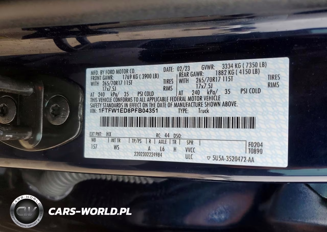 2023 Ford F150 Supercrew VIN:1FTFW1ED8PFB04351 - 12