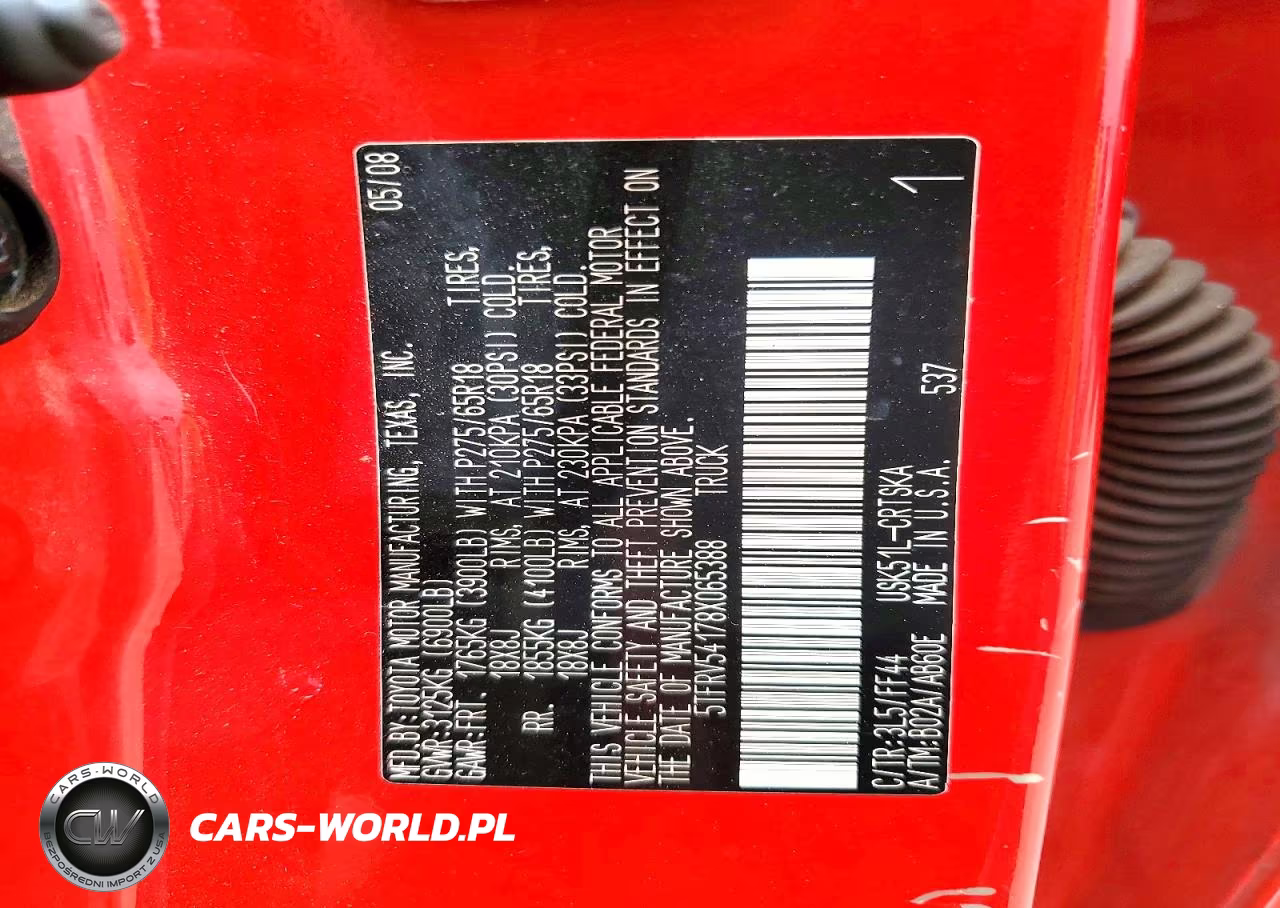 2008 Toyota Tundra Sr5 VIN:5TFRV54178X065388 - 12