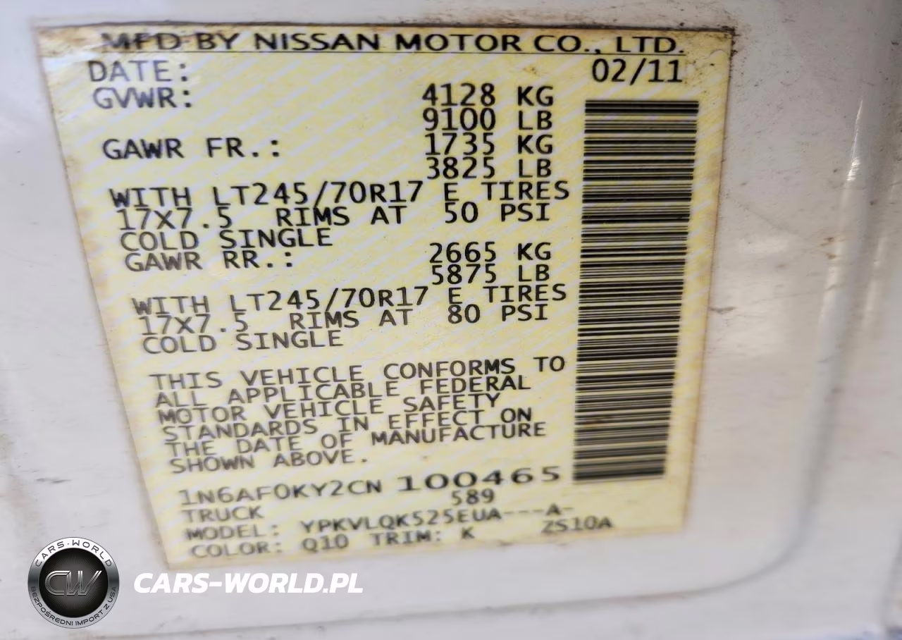 2012 Nissan Nv 2500 Hd S VIN:1N6AF0KY2CN100465 - 13