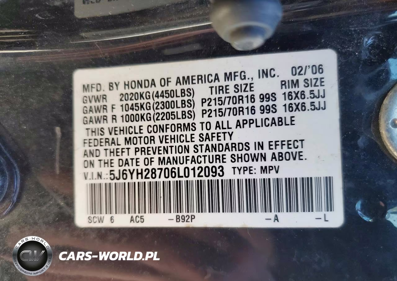 2006 Honda Element Ex VIN:5J6YH28706L012093 - 13