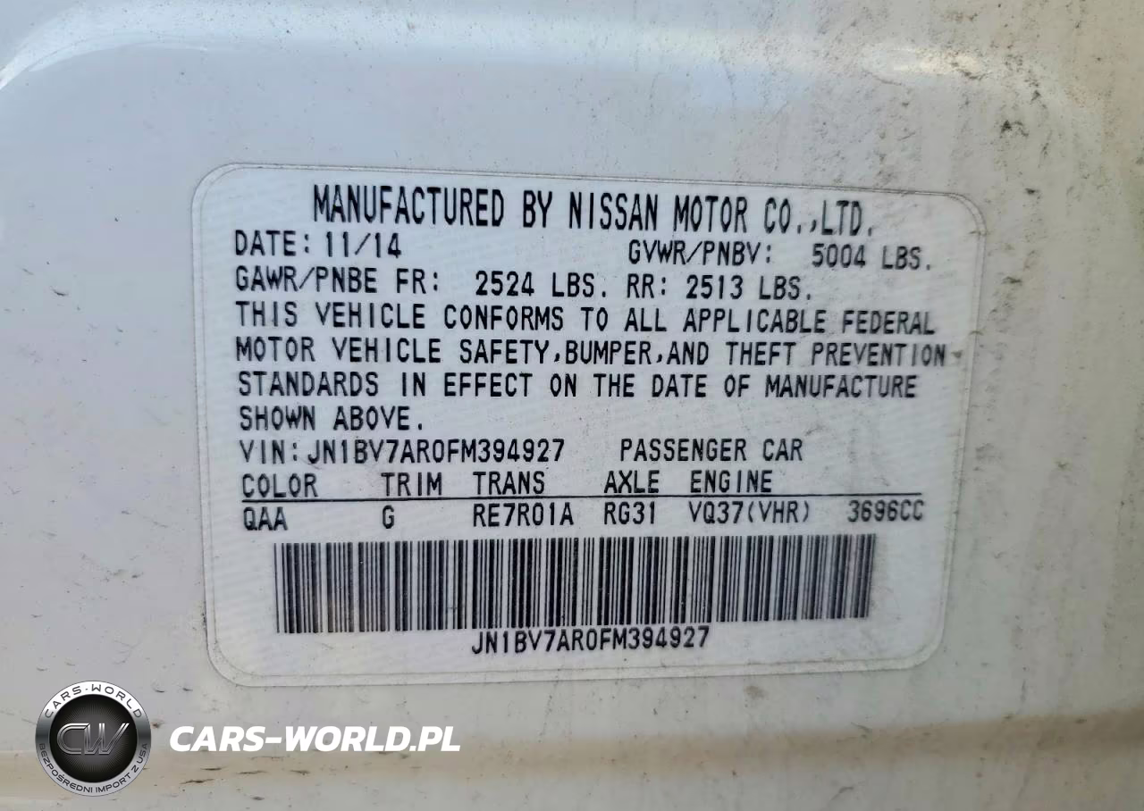 2015 Infiniti Q50 Base VIN:JN1BV7AR0FM394927 - 12