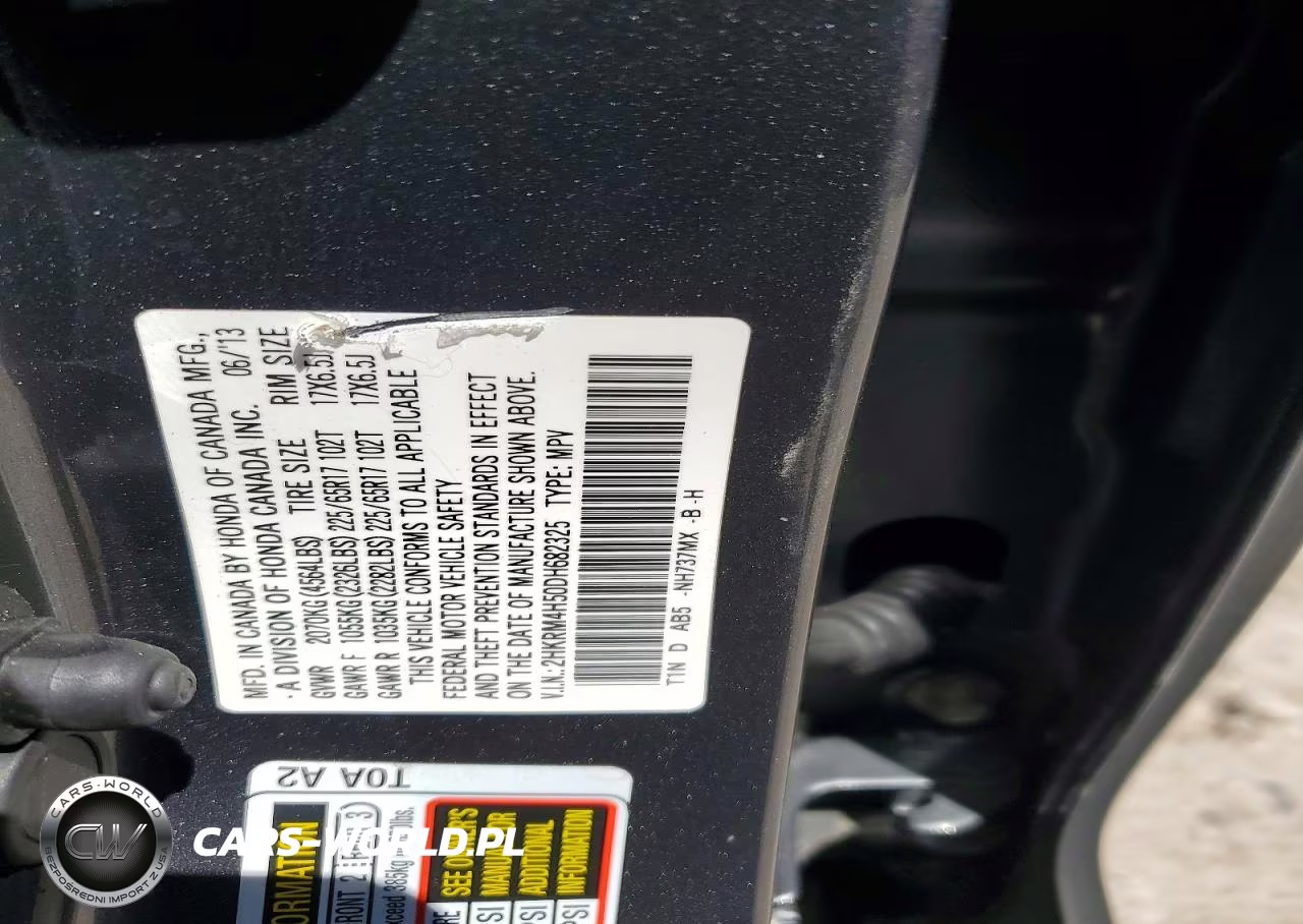 2013 Honda Cr-V Ex VIN:2HKRM4H50DH682325 - 13