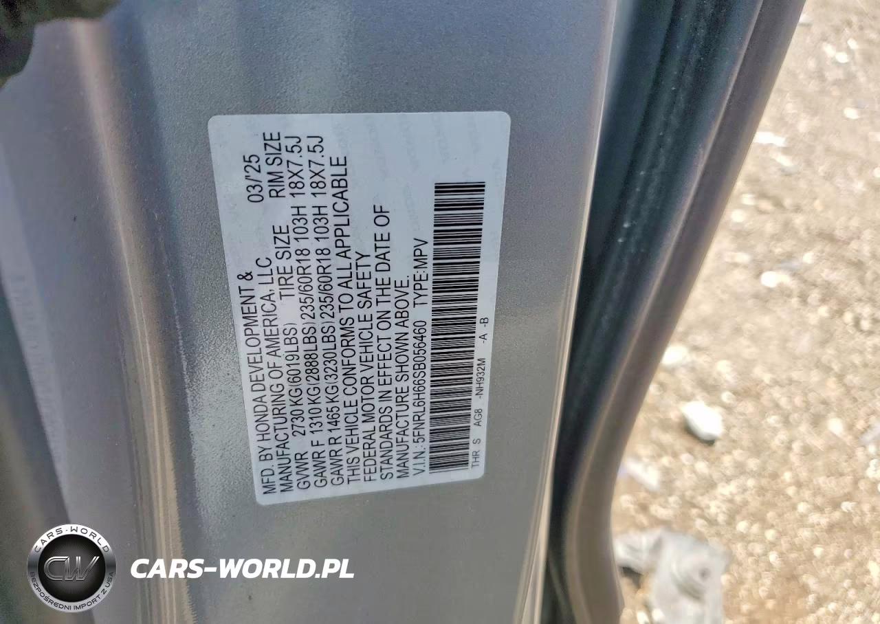 2025 Honda Odyssey Exl VIN:5FNRL6H66SB056460 - 14