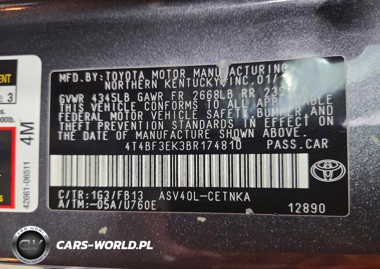 2011 Toyota Camry Le VIN:4T4BF3EK3BR174810 - 13