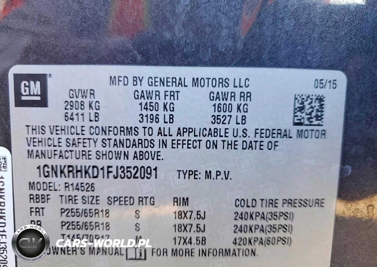 2015 Chevrolet Traverse Lt VIN:1GNKRHKD1FJ352091 - 13