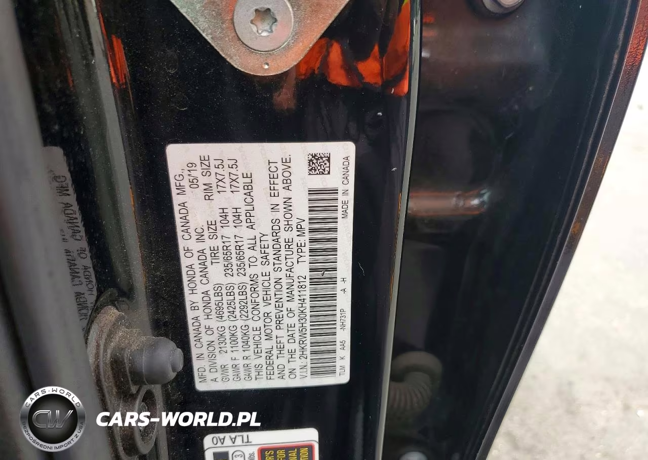 2019 Honda Cr-V Lx VIN:2HKRW5H30KH411812 - 12