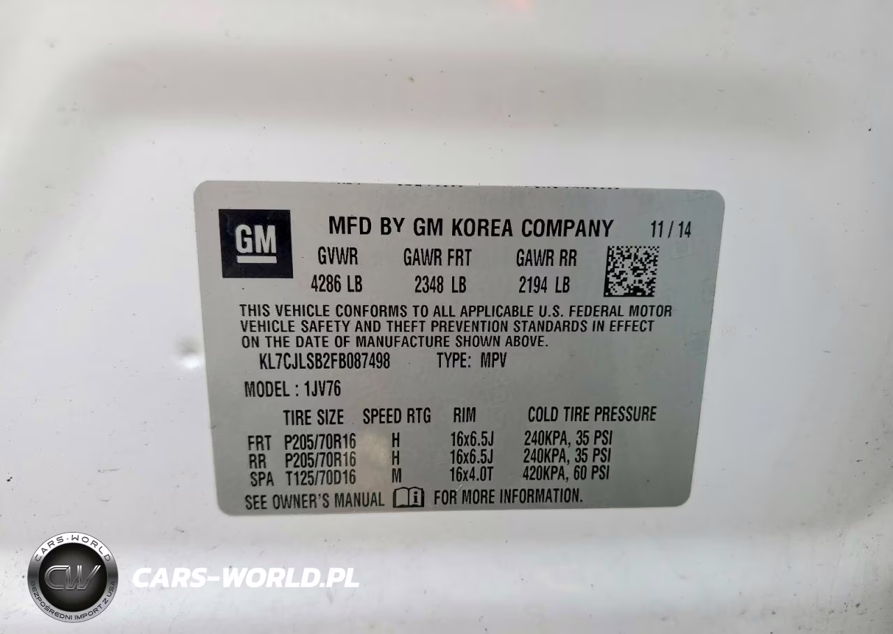 2015 Chevrolet Trax 1Lt VIN:KL7CJLSB2FB087498 - 12