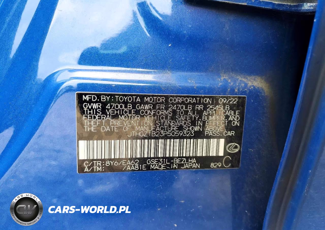 2023 Lexus Is 350 F Sport VIN:JTHGZ1B23P5059323 - 12