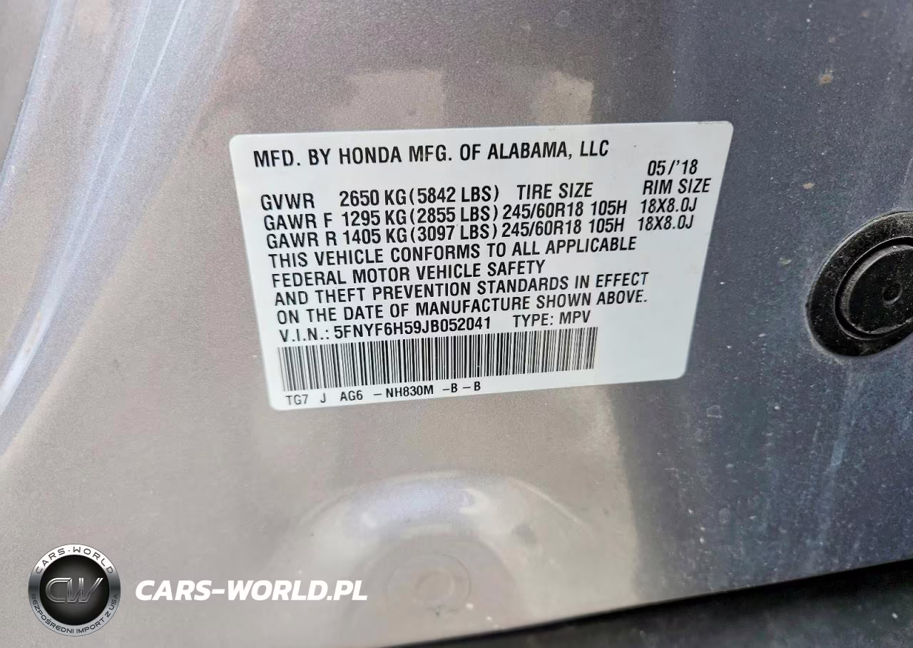 2018 Honda Pilot Exl VIN:5FNYF6H59JB052041 - 13