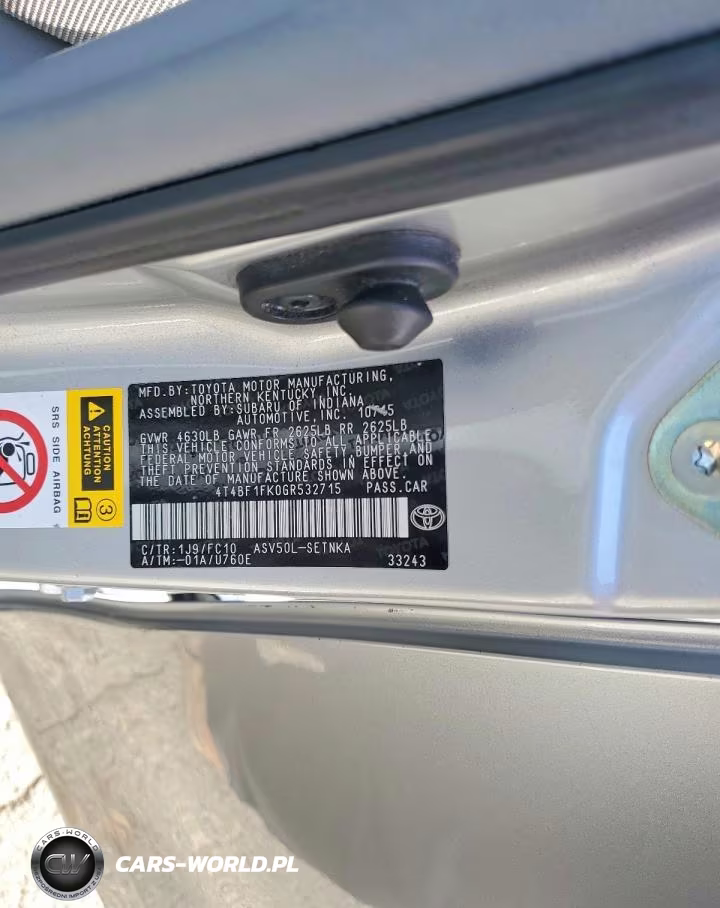 2016 Toyota Camry Le VIN:4T4BF1FK0GR532715 - 12