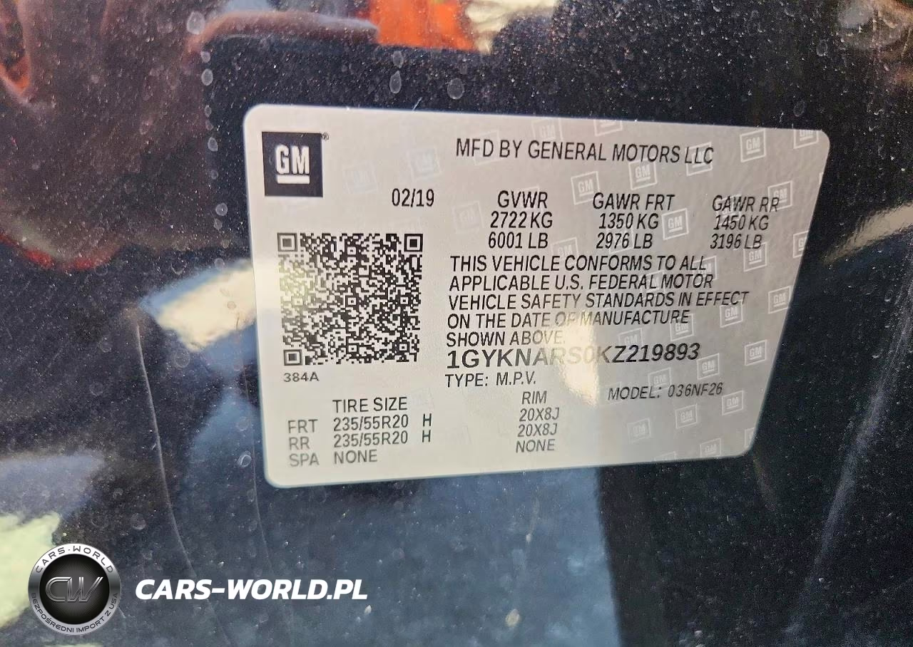 2019 Cadillac Xt5 VIN:1GYKNARS0KZ219893 - 12