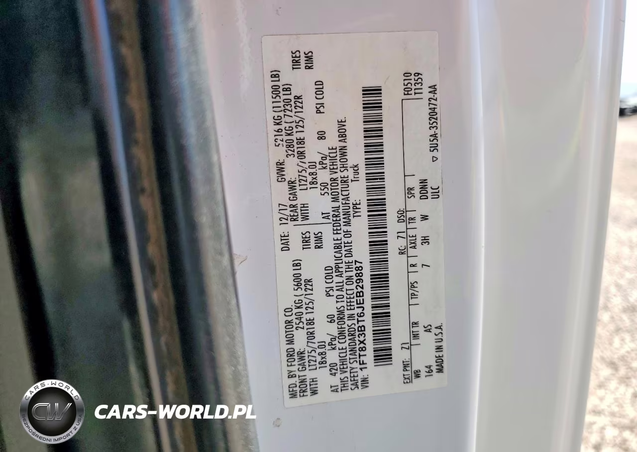 2018 Ford F350 Super Duty VIN:1FT8X3BT6JEB29887 - 13