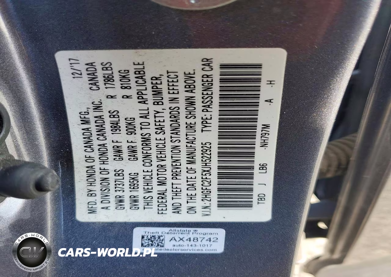 2018 Honda Civic Lx VIN:2HGFC2F5XJH522925 - 12
