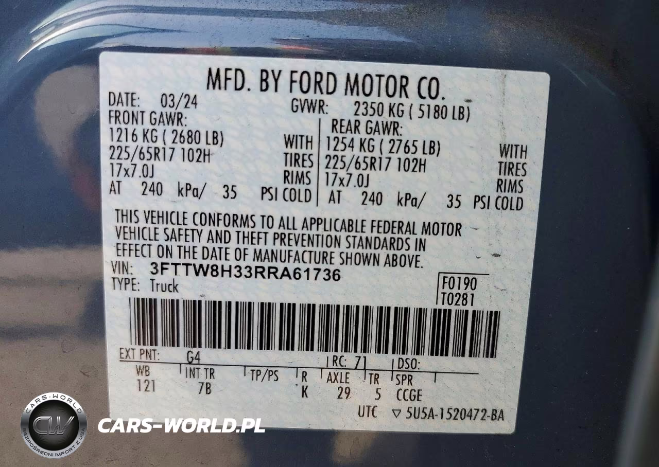 2024 Ford Maverick Xlt VIN:3FTTW8H33RRA61736 - 13