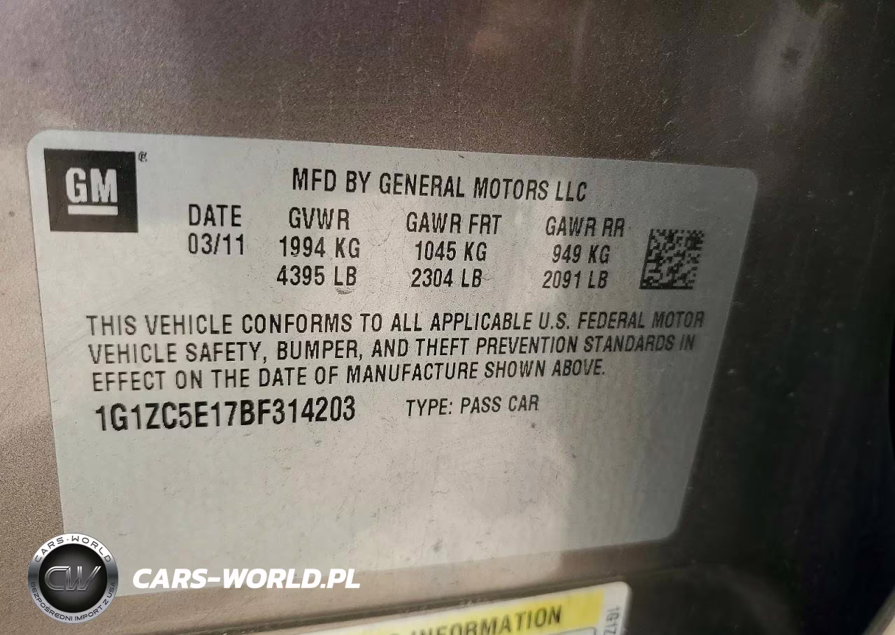 2011 Chevrolet Malibu 1Lt VIN:1G1ZC5E17BF314203 - 12