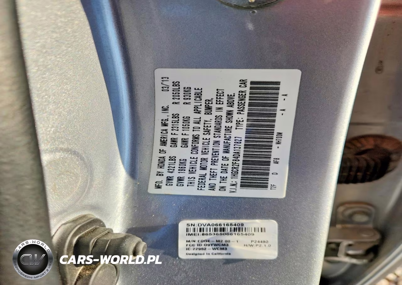 2013 Honda Accord Exl VIN:1HGCR2F84DA137827 - 12