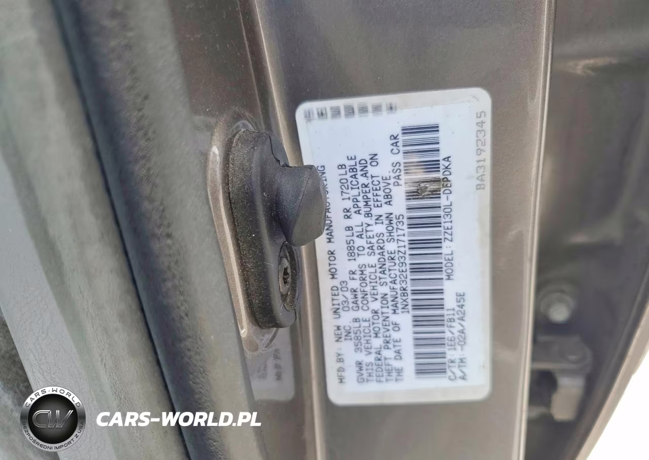 2003 Toyota Corolla Ce VIN:1NXBR32E93Z171735 - 12