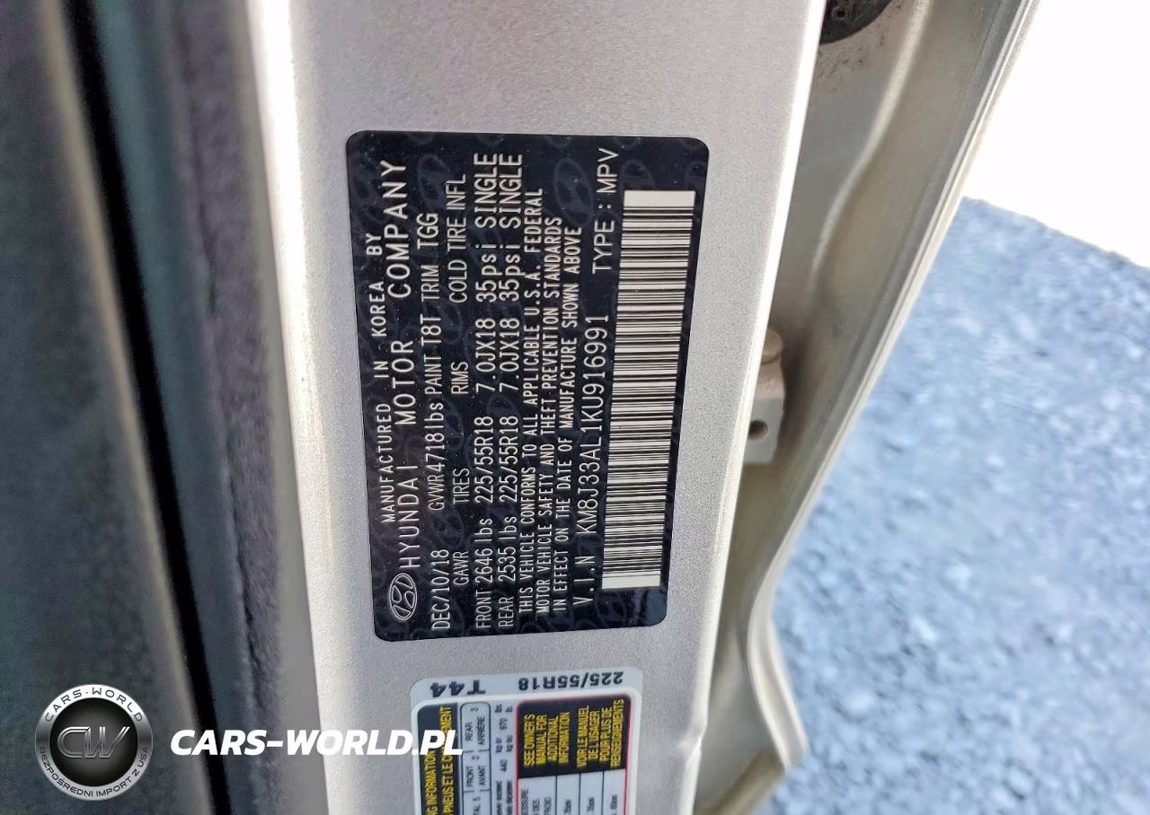 2019 Hyundai Tucson Sel VIN:KM8J33AL1KU916991 - 13