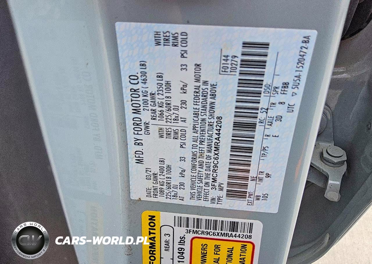 2021 Ford Bronco Sport Outer Banks VIN:3FMCR9C6XMRA44208 - 13