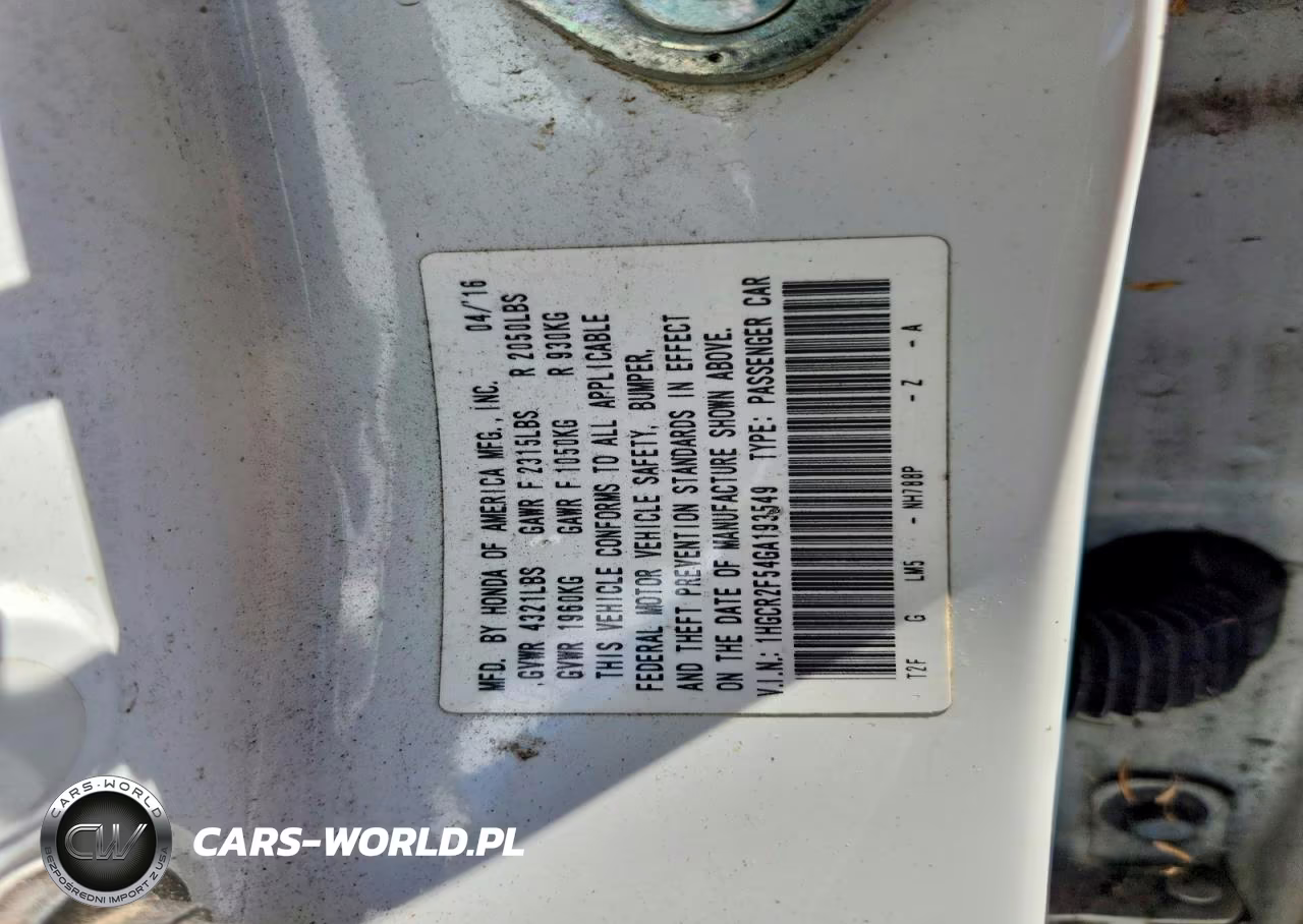 2016 Honda Accord Sport VIN:1HGCR2F54GA193549 - 12