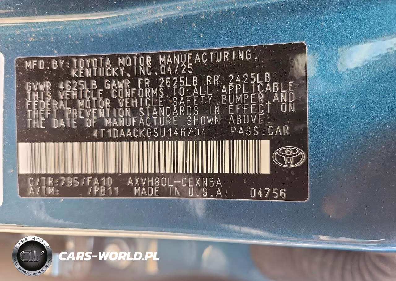 2025 Toyota Camry Le VIN:4T1DAACK6SU146704 - 13
