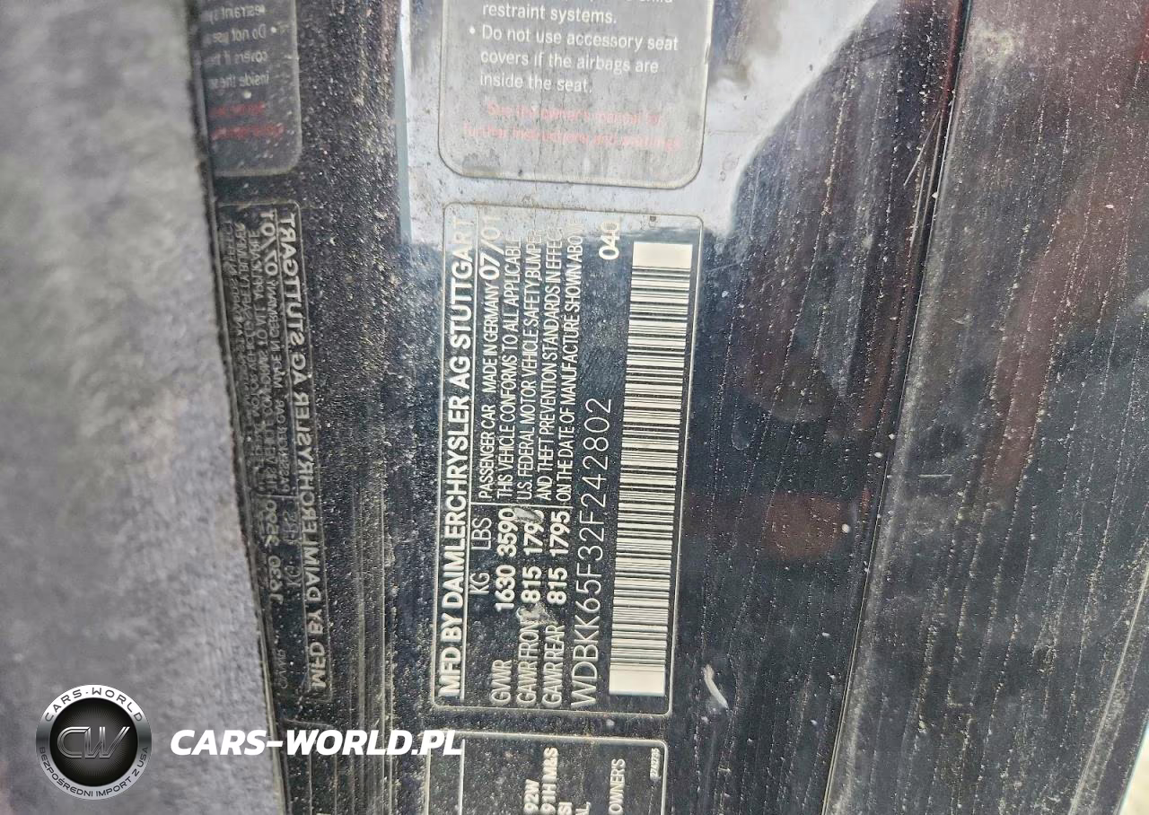 2002 Mercedes-Benz Slk 320 VIN:WDBKK65F32F242802 - 12