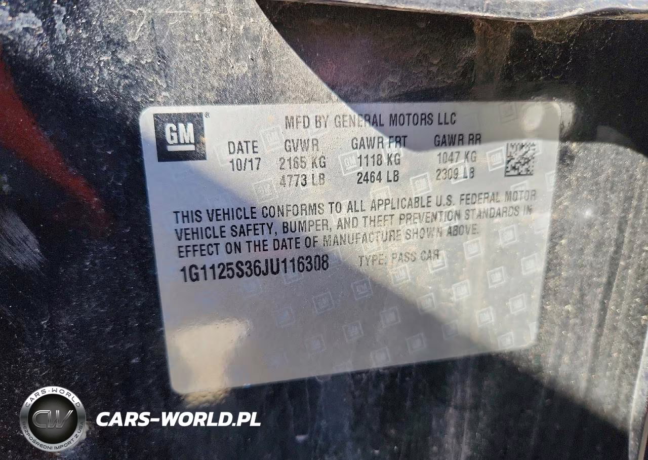 2018 Chevrolet Impala Premier VIN:1G1125S36JU116308 - 13