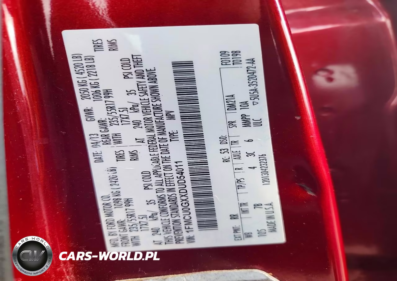 2013 Ford Escape Se VIN:1FMCU0GXXDUD54011 - 13