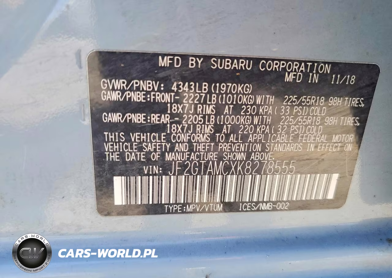 2019 Subaru Crosstrek Limited VIN:JF2GTAMCXK8278555 - 13