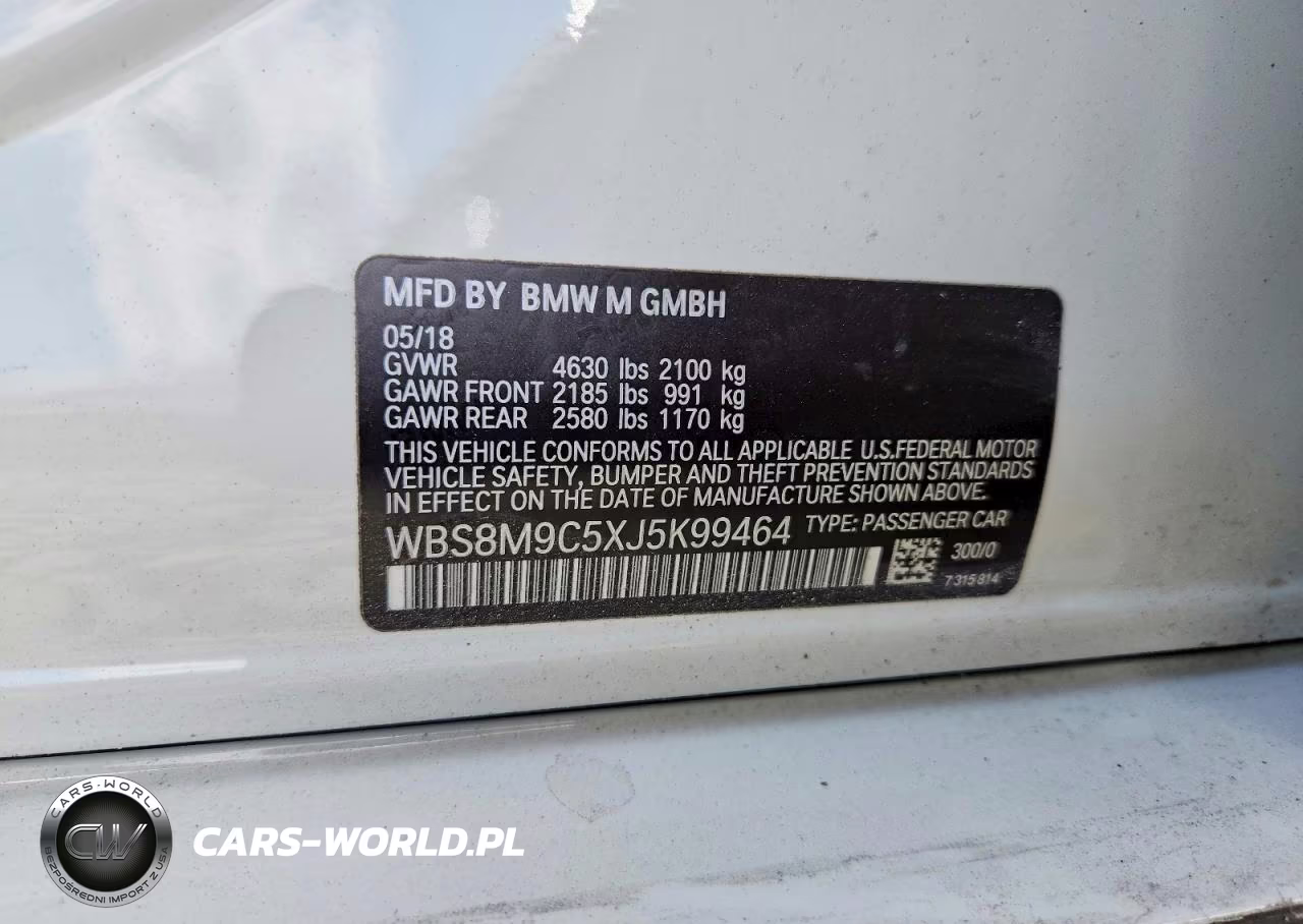 2018 BMW M3 VIN:WBS8M9C5XJ5K99464 - 12