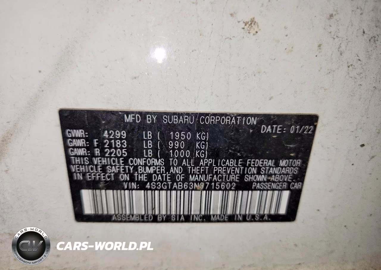 2022 Subaru Impreza VIN:4S3GTAB63N3715602 - 13