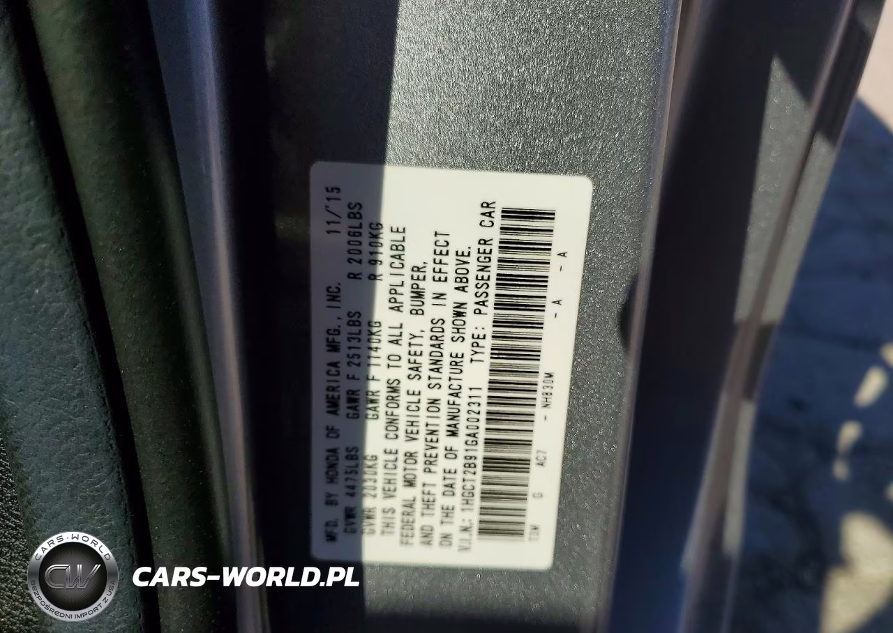 2016 Honda Accord Exl VIN:1HGCT2B91GA002311 - 12