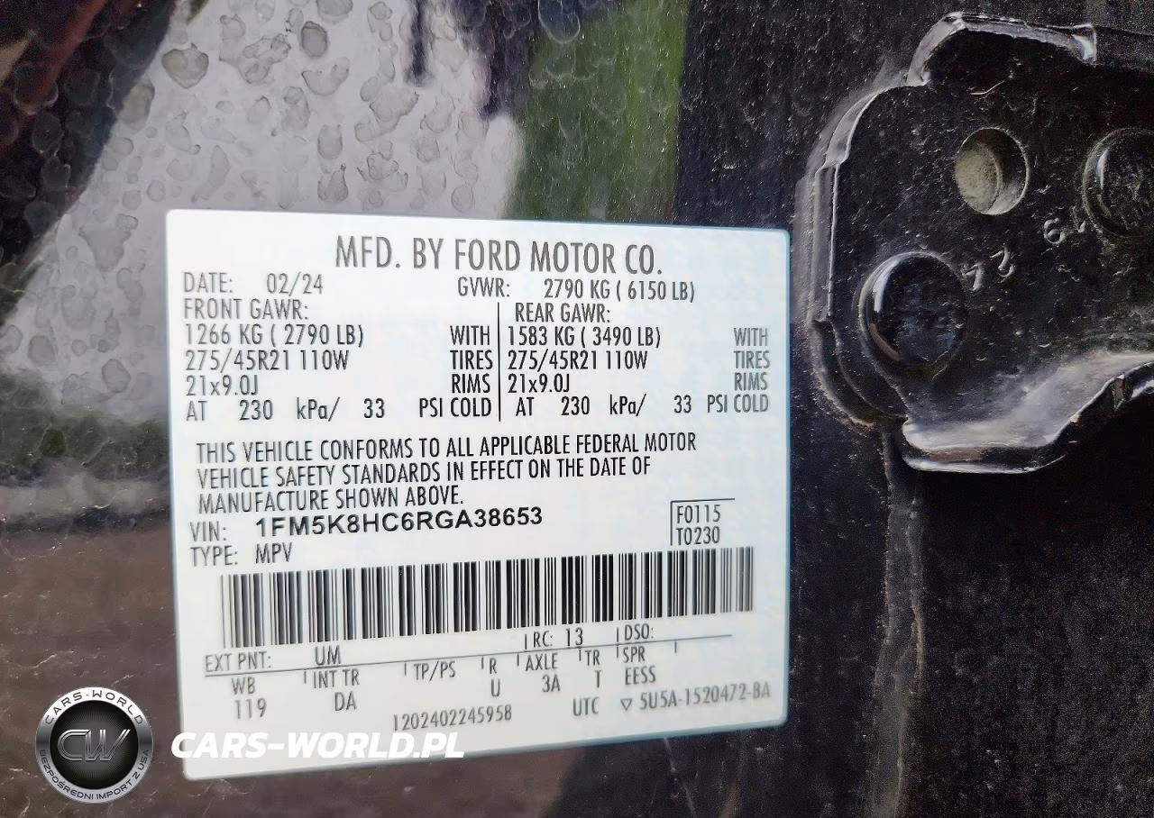 2024 Ford Explorer Platinum VIN:1FM5K8HC6RGA38653 - 14