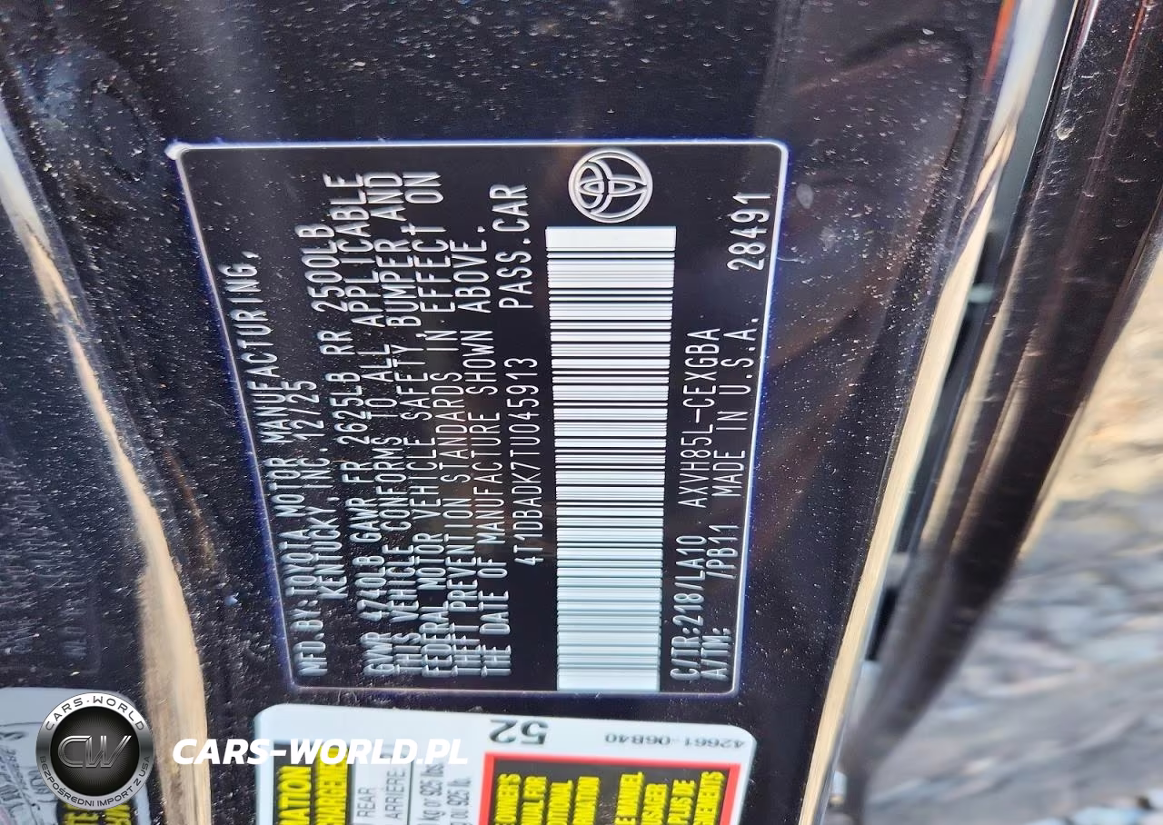 2026 Toyota Camry Xle VIN:4T1DBADK7TU045913 - 12