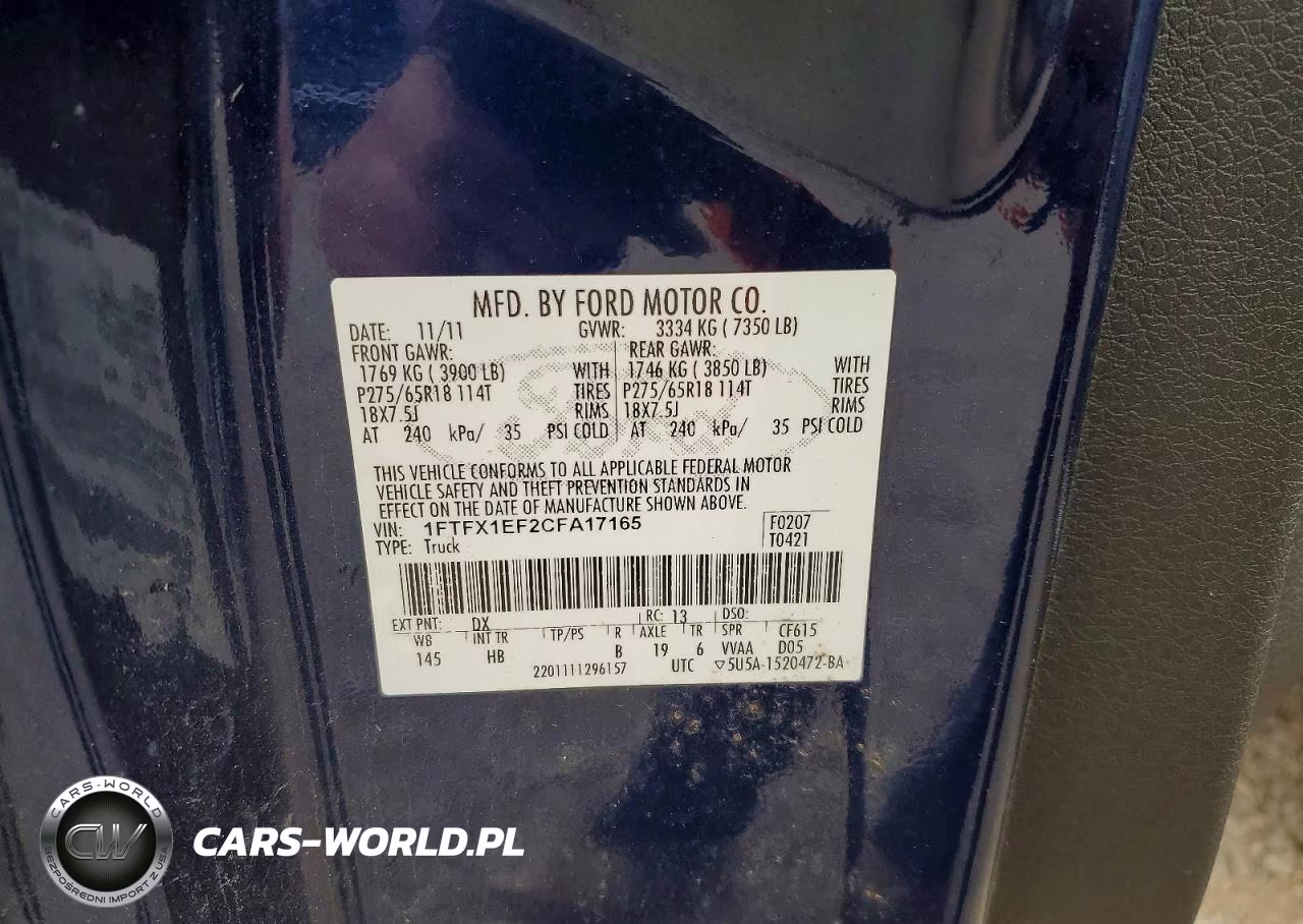 2012 Ford F150 Super Cab VIN:1FTFX1EF2CFA17165 - 12